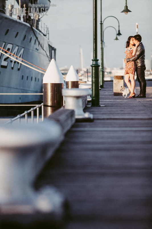 Vivian & Long's engagement @ Williamstown Beach VIC Melbourne wedding photography t-one image