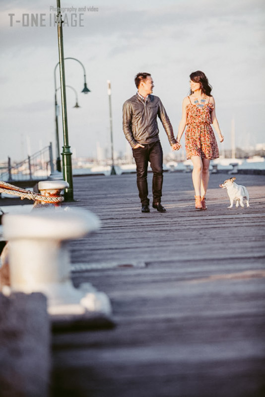 Vivian & Long's engagement @ Williamstown Beach VIC Melbourne wedding photography t-one image