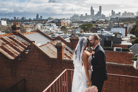 Melbourne city wedding photo